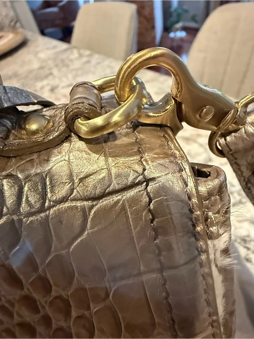 Brahmin Leopard Haircalf Satchel